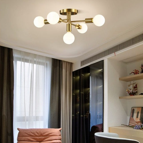 Plafonnier moderne avec 5 bras emmêlés en métal Naiara