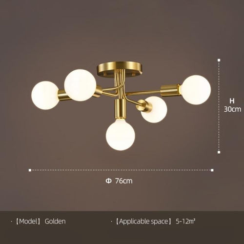 Plafonnier moderne avec 5 bras emmêlés en métal Naiara
