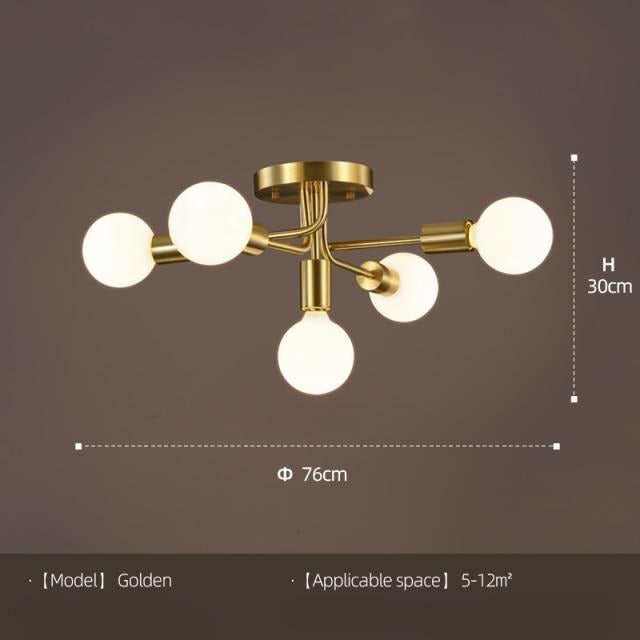 Plafonnier moderne avec 5 bras emmêlés en métal Naiara