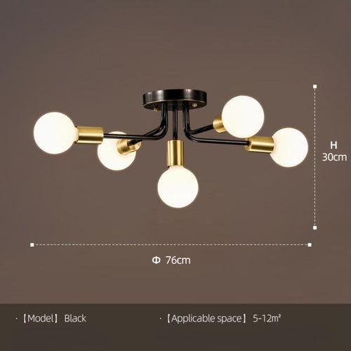 Plafonnier moderne avec 5 bras emmêlés en métal Naiara