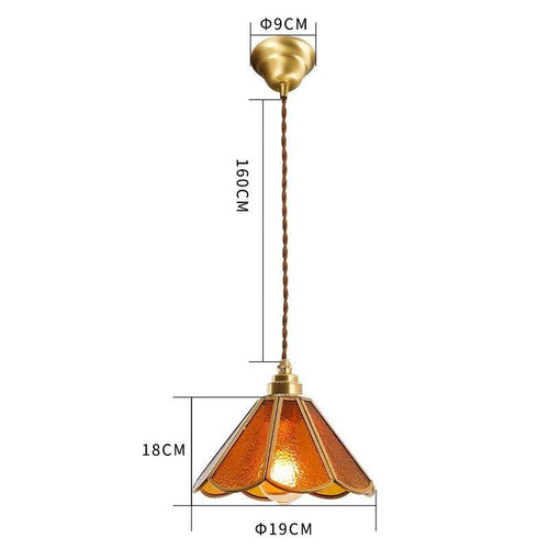 Suspension rétro à LED en verre et métal doré Glass - vue 10 sur 15