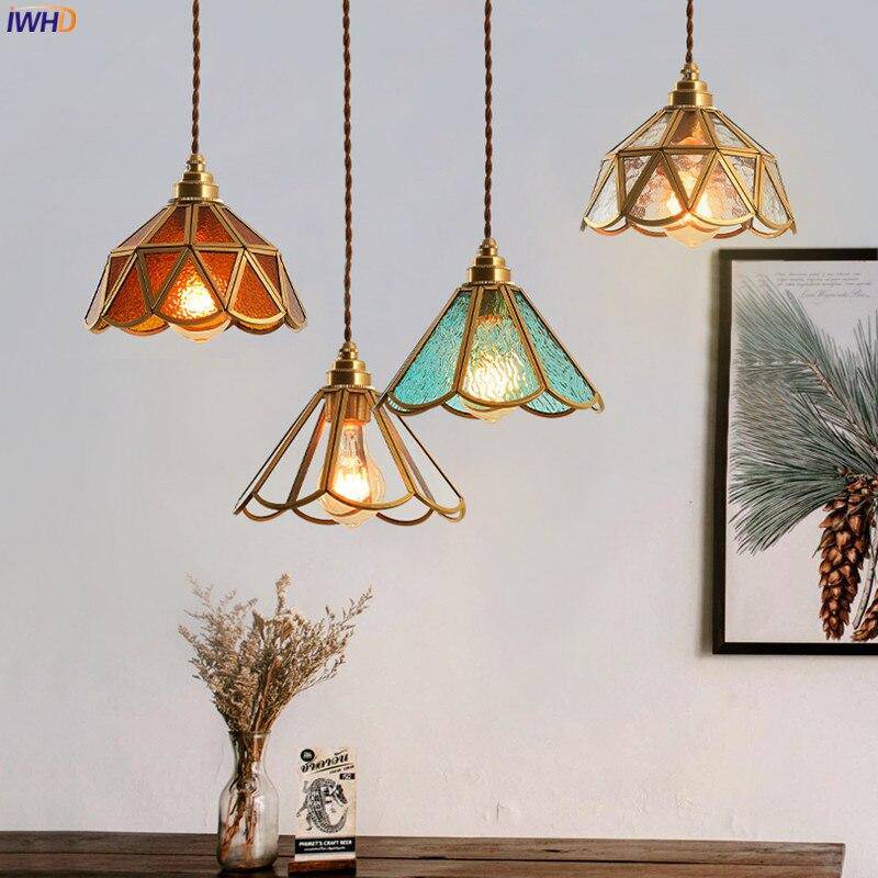 Suspension rétro à LED en verre et métal doré Glass - vue 5 sur 15