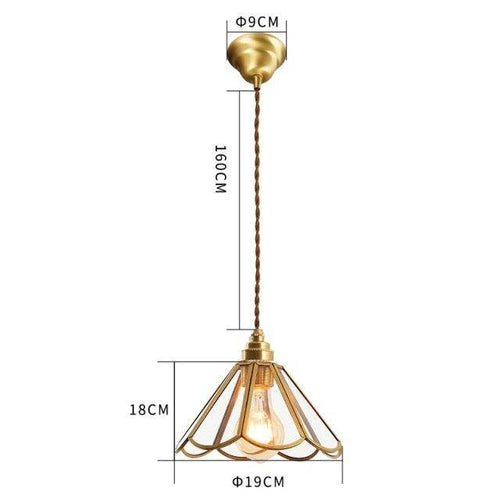 Suspension rétro à LED en verre et métal doré Glass - vue 12 sur 15