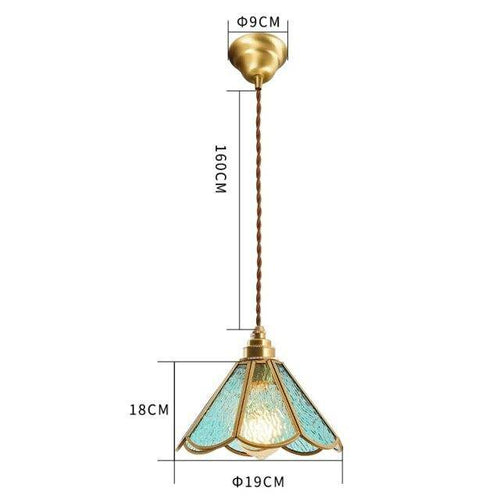 Suspension rétro à LED en verre et métal doré Glass - vue 14 sur 15