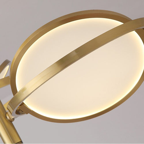 Lustre design en métal doré avec lampe arrondie Skalla - vue 5 sur 8