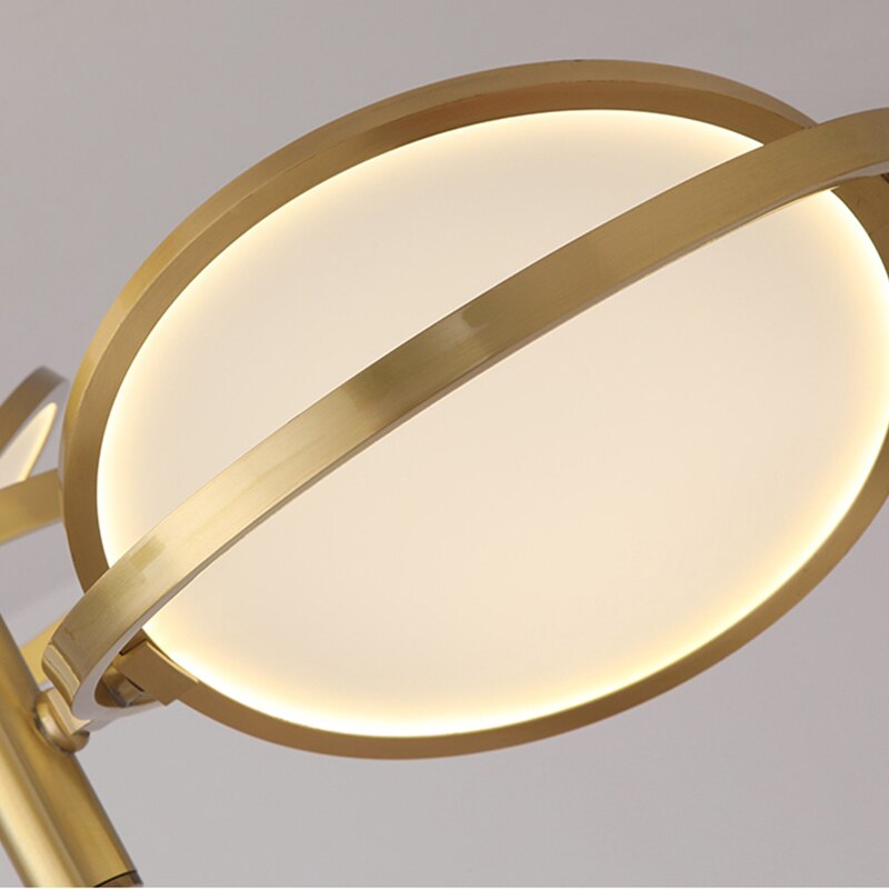 Lustre design en métal doré avec lampe arrondie Skalla - vue 5 sur 8