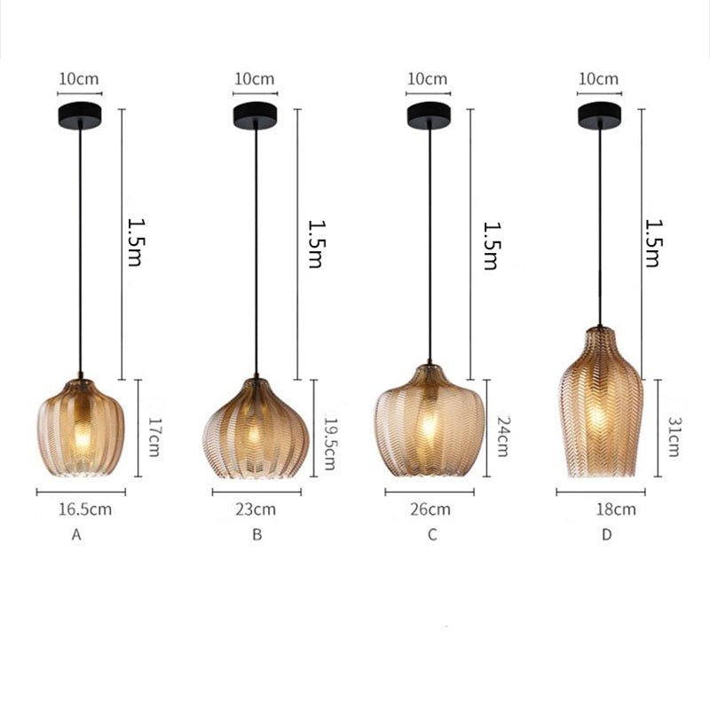 Suspension moderne en verre fumé (plusieurs formes) Guezra