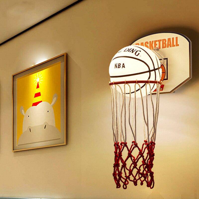 Applique murale à LED style panier de Basketball en métal Kids