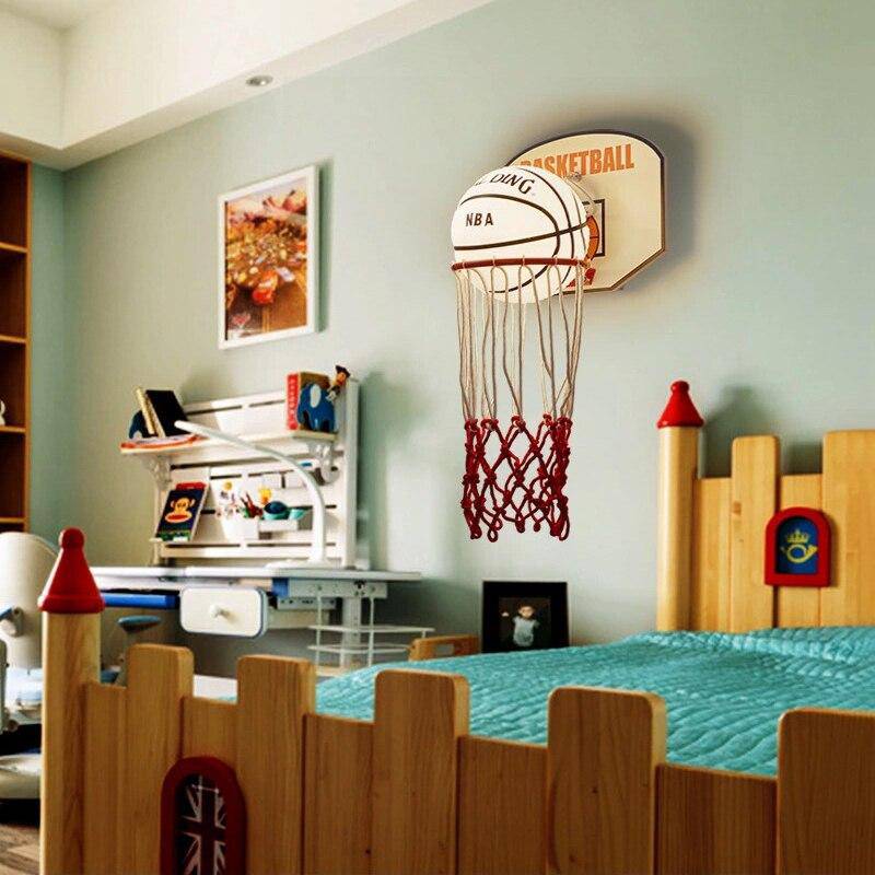 Applique murale à LED style panier de Basketball en métal Kids