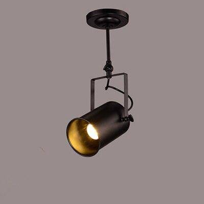 Lustre rétro à LED en métal noir avec plusieurs spots cylindres Loft - vue 8 sur 8
