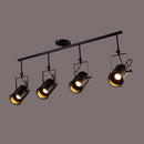Lustre rétro à LED en métal noir avec plusieurs spots cylindres Loft
