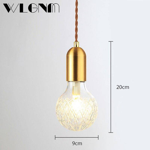 Suspension design à LED en métal doré et ampoule rétro Cristal - vue 4 sur 5