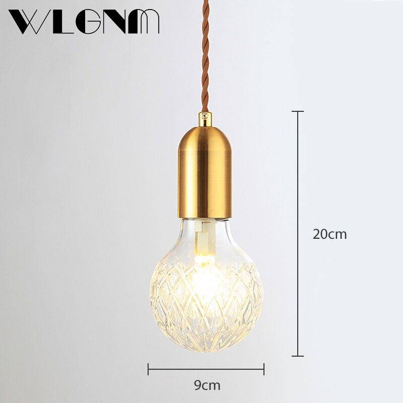 Suspension design à LED en métal doré et ampoule rétro Cristal - vue 3 sur 5