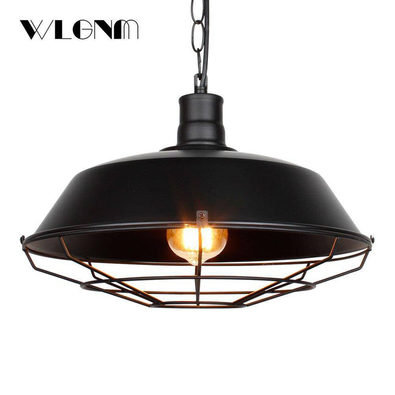 Suspension industrielle à LED avec cage en métal rétro Loft