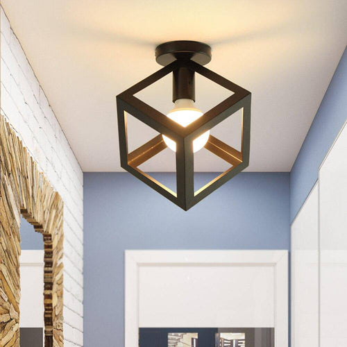 Plafonnier design à LED avec cage en métal coloré Loft - vue 5 sur 11