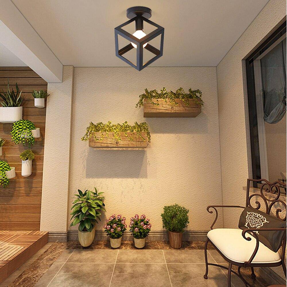 Plafonnier design à LED avec cage en métal coloré Loft - vue 2 sur 11