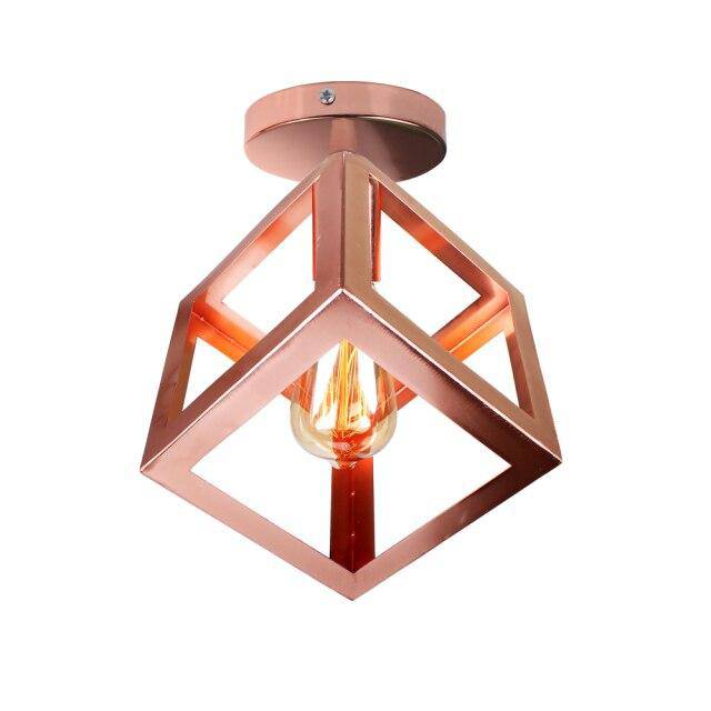 Plafonnier design à LED avec cage en métal coloré Loft - vue 7 sur 11