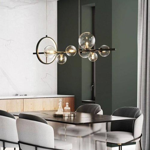 Suspension design à LED avec plusieurs sphères en verre Loft