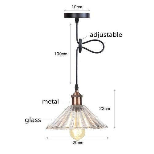 Suspension vintage LED avec abat-jour en verre Bertha - vue 7 sur 25