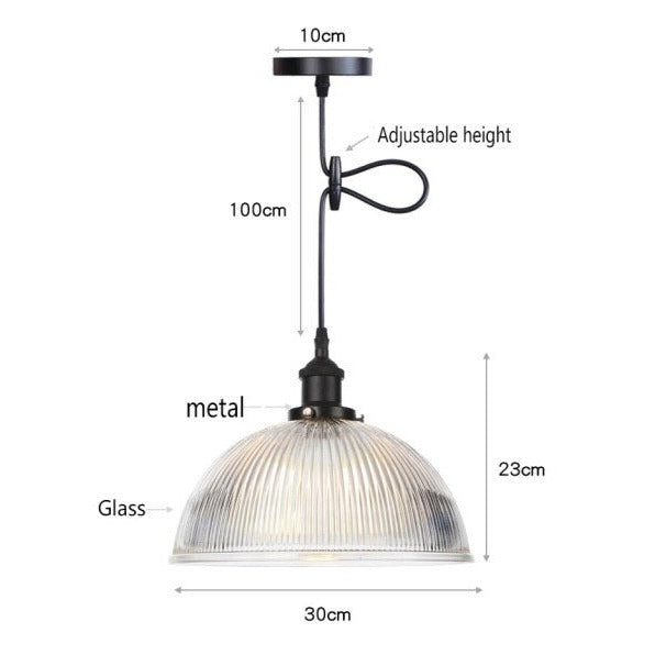 Suspension vintage LED avec abat-jour en verre Bertha - vue 18 sur 25