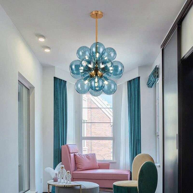 Suspension design à LED avec plusieurs ballons en verre coloré Hang - vue 6 sur 9