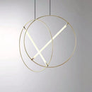 Suspension moderne LED anneau avec barre lumineuse Juncal