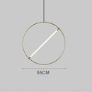 Suspension moderne LED anneau avec barre lumineuse Juncal