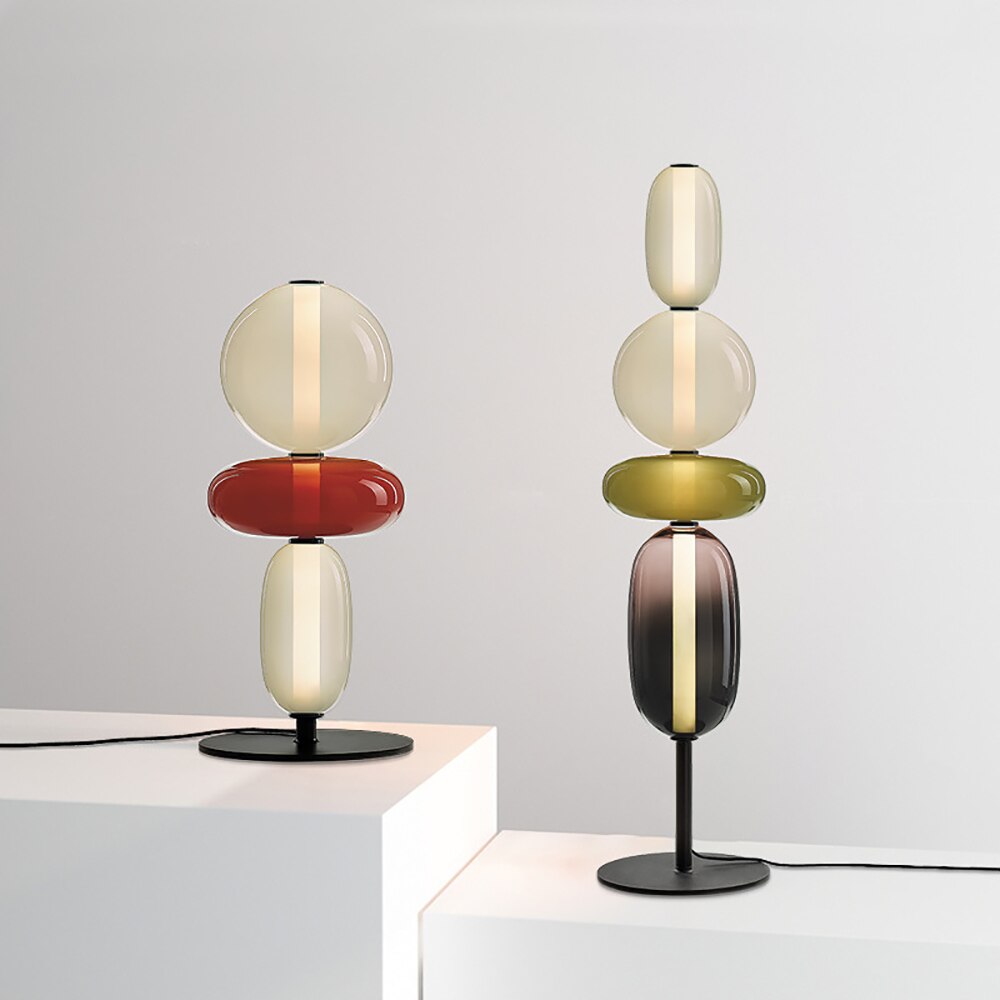 Lampe à poser moderne LED en forme de pierres Albane - vue 2 sur 11