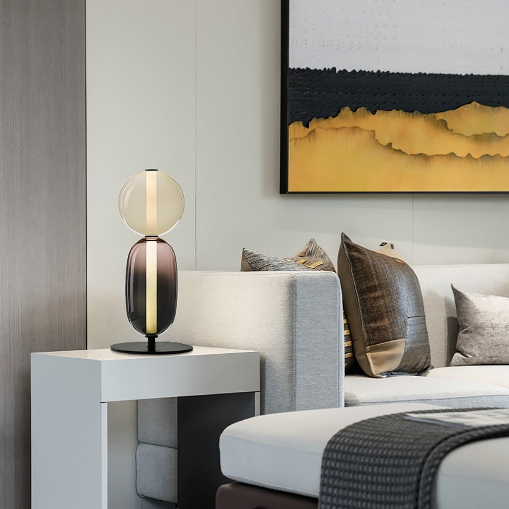 Lampe à poser moderne LED en forme de pierres Albane - vue 5 sur 11