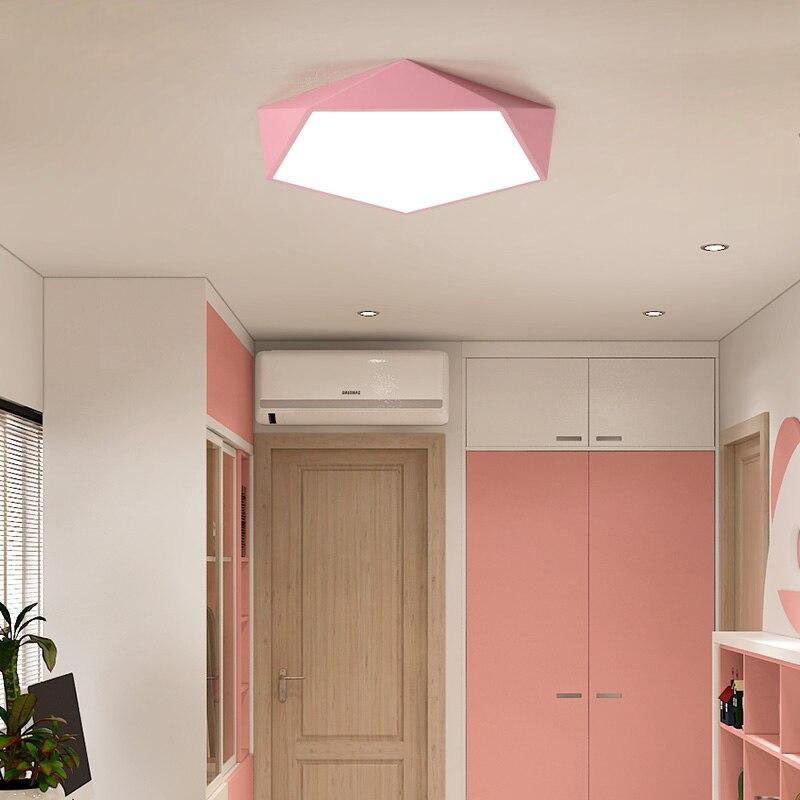Plafonnier design LED géométrique de couleur