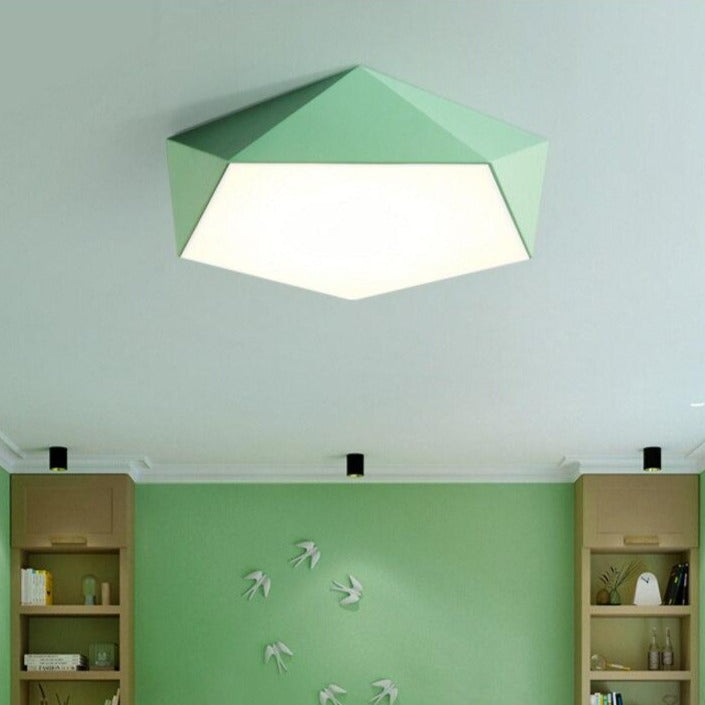 Plafonnier design LED géométrique de couleur