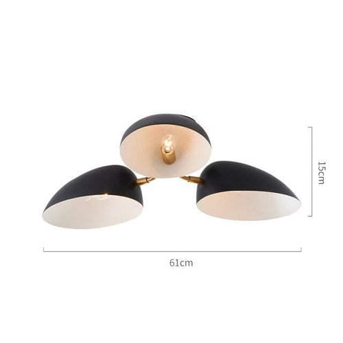 Plafonnier moderne avec 3 lampes en métal Ranya - vue 4 sur 4