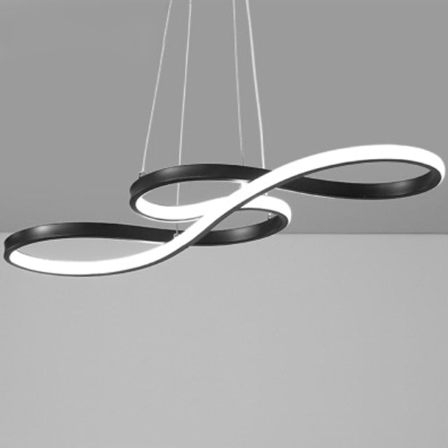 Lustre moderne avec deux symboles d'infini métalliques Kemena - vue 11 sur 11