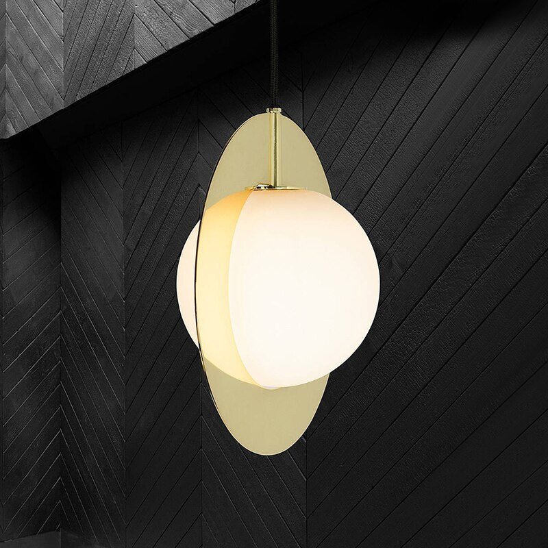Suspension moderne géométrique luxury en métal doré Ariana - vue 2 sur 5