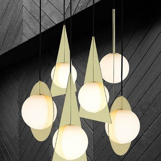 Suspension moderne géométrique luxury en métal doré Ariana - vue 3 sur 5