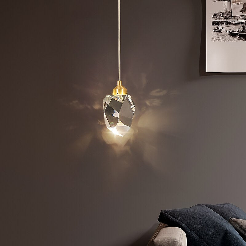 Suspension simple moderne LED en cristal Tyana - vue 3 sur 5
