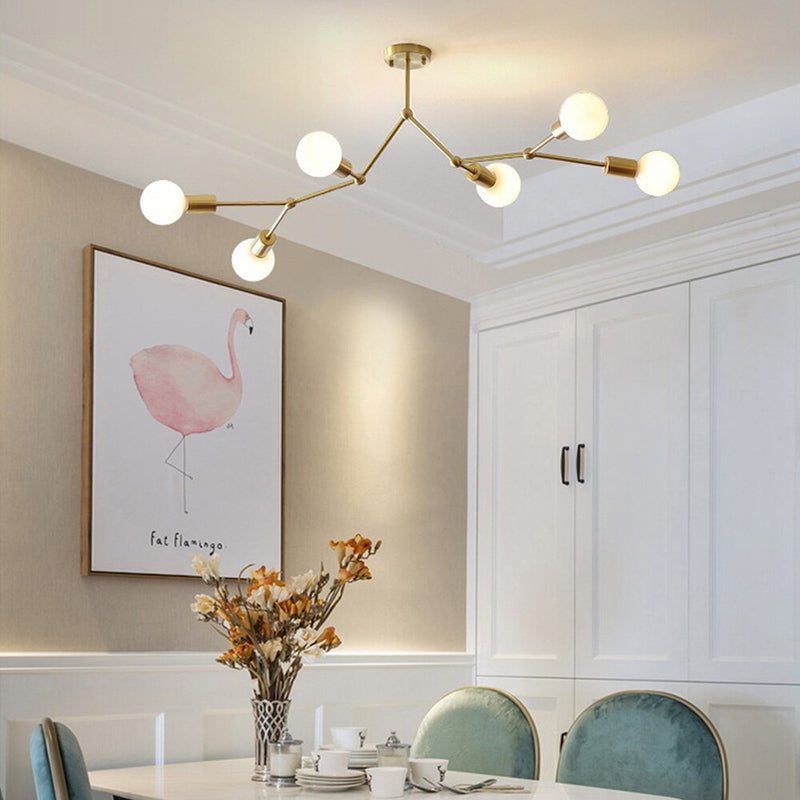Lustre industriel LED avec plusieurs branches métalliques Rally