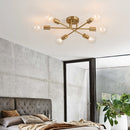 Plafonnier design LED avec 6 lampes entrecroisées en métal Eugie