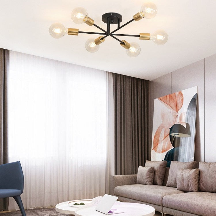 Plafonnier design LED avec 6 lampes entrecroisées en métal Eugie - vue 8 sur 9