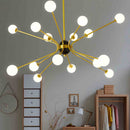 Lustre design doré avec plusieurs branches American