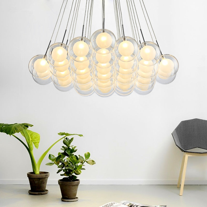 Lustre moderne LED avec plusieurs bulles suspendues Berenice - vue 3 sur 8
