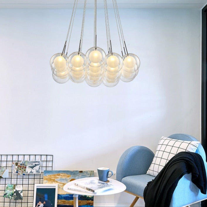 Lustre moderne LED avec plusieurs bulles suspendues Berenice - vue 9 sur 8