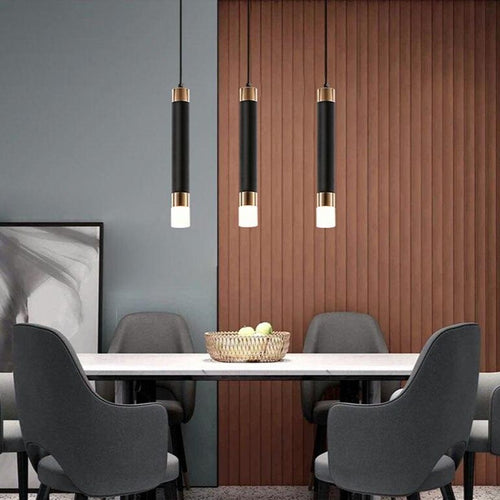 Suspension design LED cylindrique en métal et en verre Luisa - vue 9 sur 13