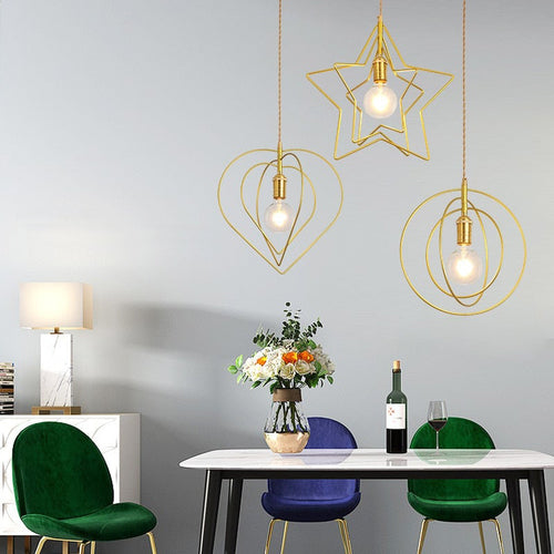Lustre moderne LED avec plusieurs formes géometriques Yria - vue 3 sur 7