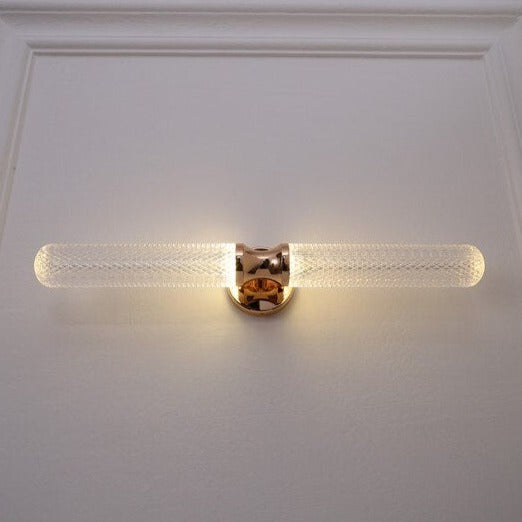 Applique murale moderne LED en verre et détails dorés Ursa