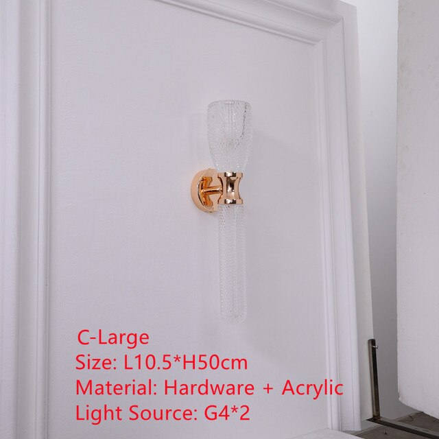 Applique murale moderne LED en verre et détails dorés Ursa