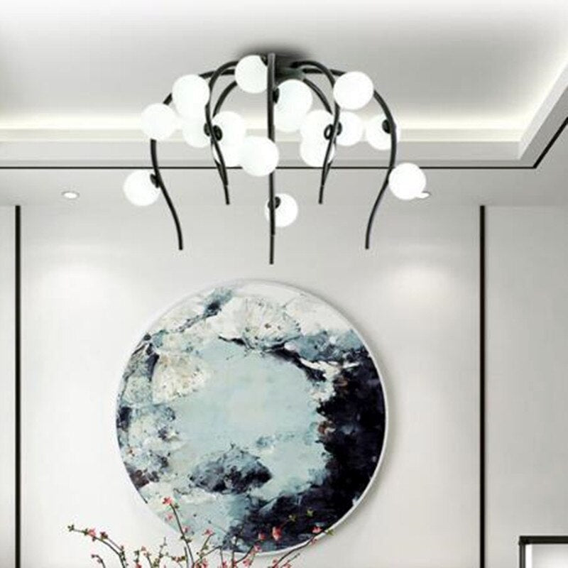 Lustre moderne en forme d'octopus avec globes Nayla - vue 3 sur 15