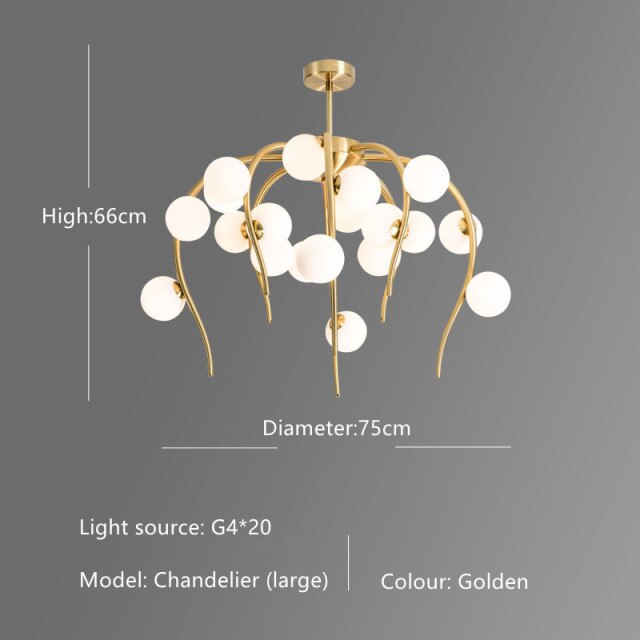 Lustre moderne en forme d'octopus avec globes Nayla - vue 15 sur 15