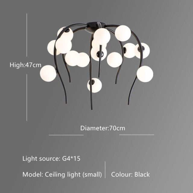 Lustre moderne en forme d'octopus avec globes Nayla - vue 10 sur 15