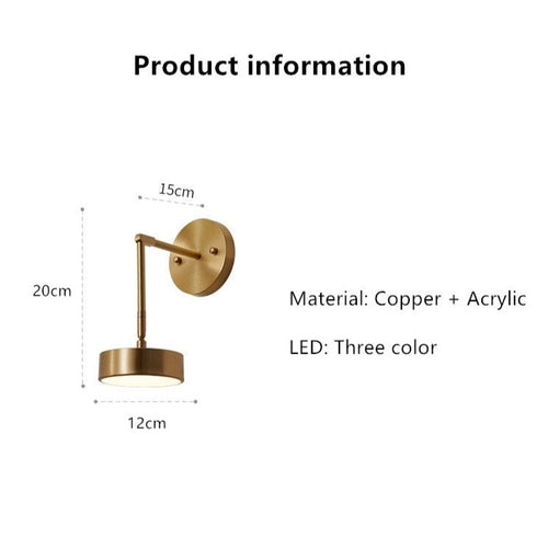 Applique murale moderne LED avec bras réglable doré Margot - vue 7 sur 7